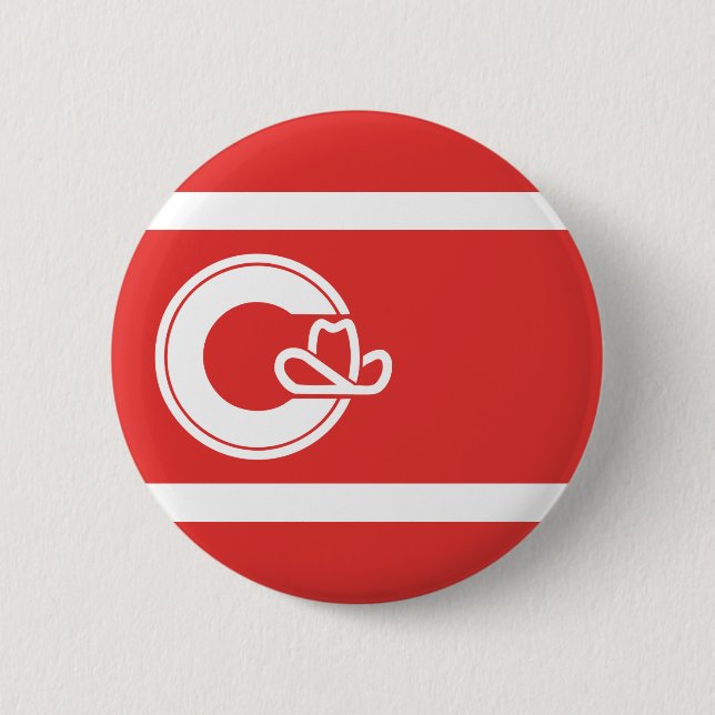 Flag of Calgary, Alberta Button (Front)