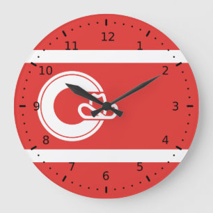 Flag of Calgary, Alberta Large Clock