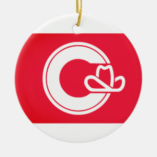 Flag of Calgary, CANADA Ceramic Tree Decoration