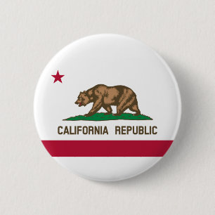 Flag Of California, California flag bottom, 6 Cm Round Badge