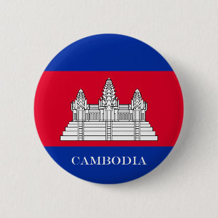 Flag of Cambodia 6 Cm Round Badge