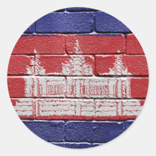 Flag of Cambodia Classic Round Sticker