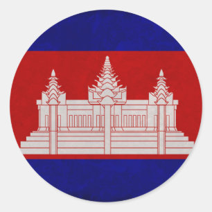 Flag of Cambodia Classic Round Sticker