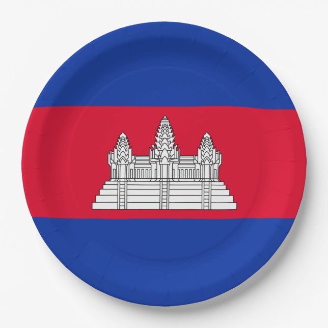 Flag of Cambodia Paper Plate (Front)