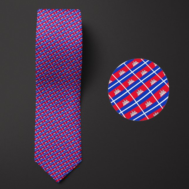 Flag of Cambodia Pattern Tie (Creator Uploaded)