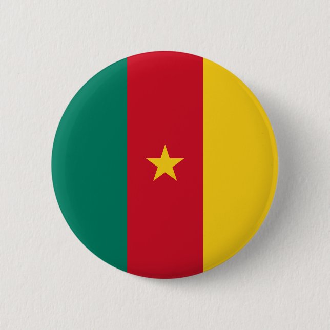 Flag of Cameroon 6 Cm Round Badge (Front)