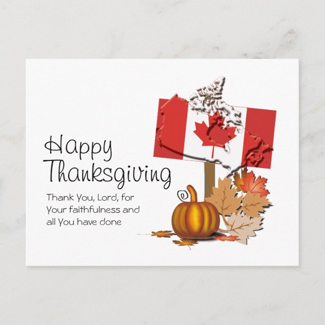 Flag of Canada | CANADIAN THANKSGIVING Postcard (Front)