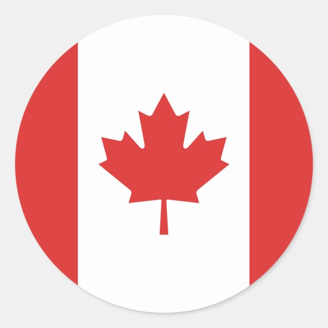 Flag of Canada Classic Round Sticker (Front)