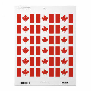 Flag of Canada custom-cut Label
