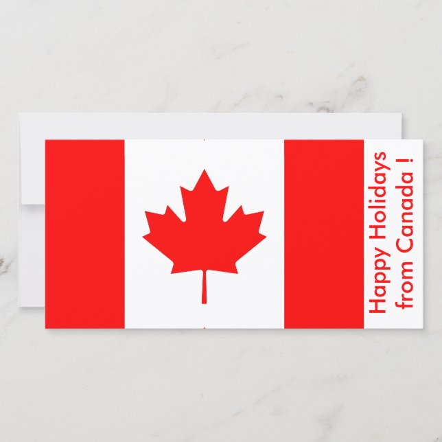 Flag of Canada, Happy Holidays from Canada Holiday Card (Front)