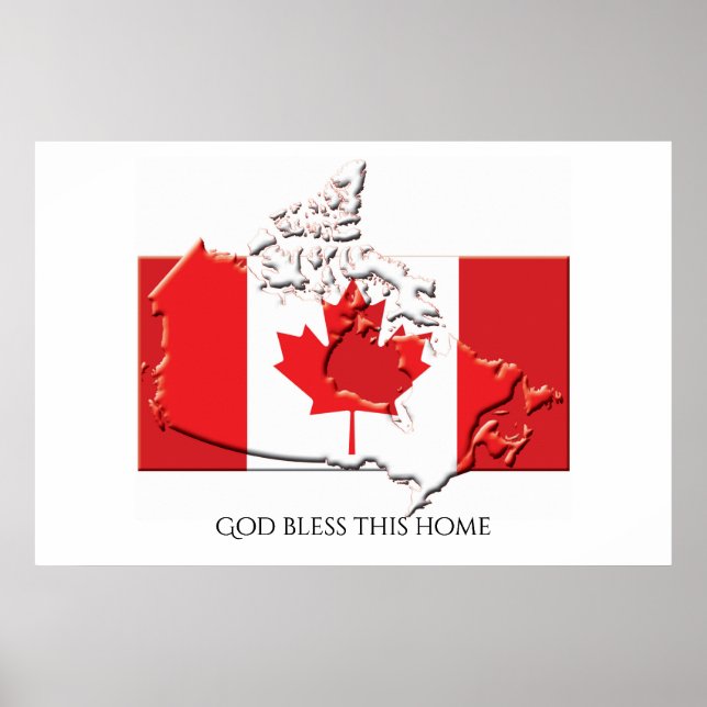 Flag of CANADA Patriotic Home Customised Text Poster (Front)