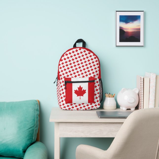 Flag of Canada Pattern | Canadian Student  Printed Backpack (Insitu)