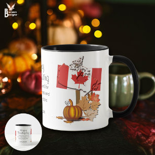 Flag of Canada   Personalised HAPPY THANKSGIVING Mug