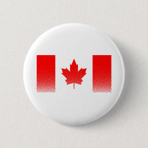 Flag Of Canada With Halftone Effect 6 Cm Round Badge