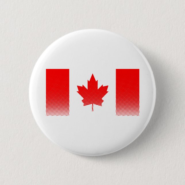 Flag Of Canada With Halftone Effect 6 Cm Round Badge (Front)