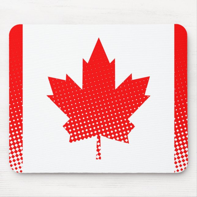 Flag Of Canada With Halftone Effect Mouse Pad (Front)