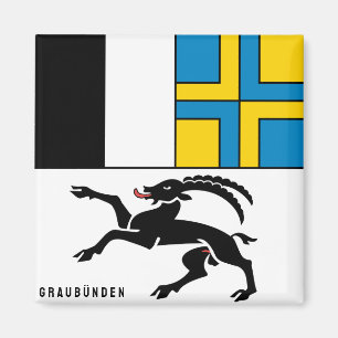 Flag of Canton Graubünden, Switzerland Magnet