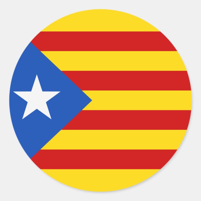 Flag of Catalonia Classic Round Sticker (Front)