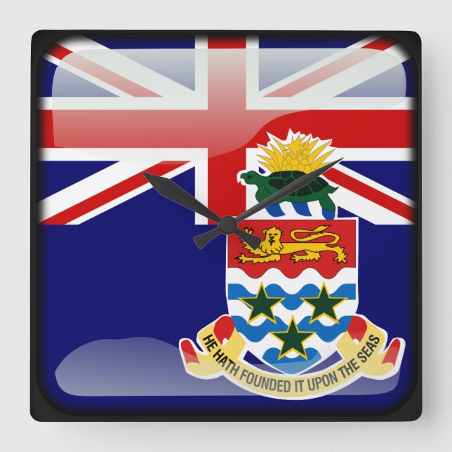 Flag of Cayman Islands Square Wall Clock (Front)