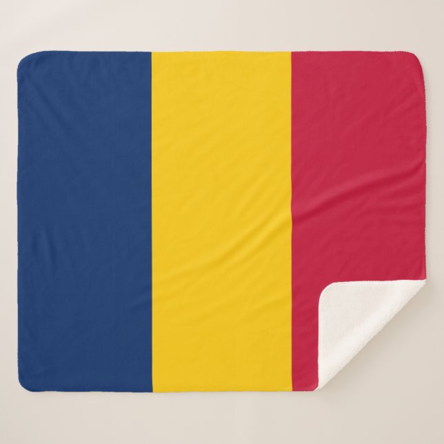 Flag of Chad (African Country) Sherpa Blanket (Front (Horizontal))