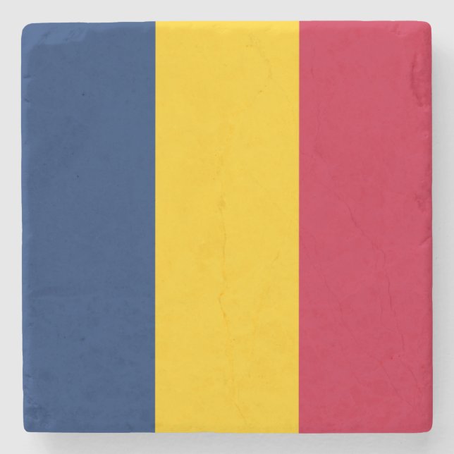 Flag of Chad (African Country) Stone Coaster (Front)