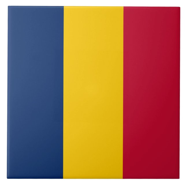 Flag of Chad (African Country) Tile (Front)