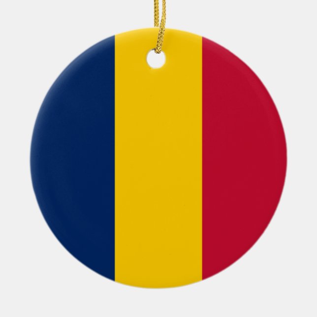 Flag of Chad Ceramic Tree Decoration (Front)