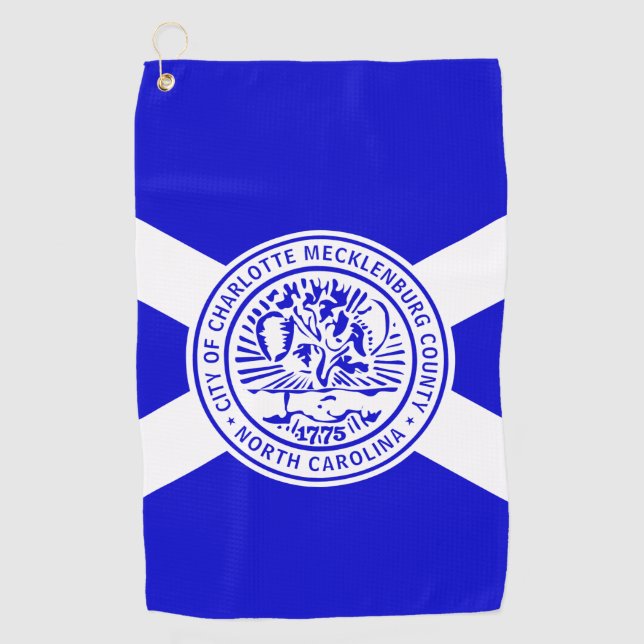 Flag of Charlotte, North Carolina  Golf Towel (Front)