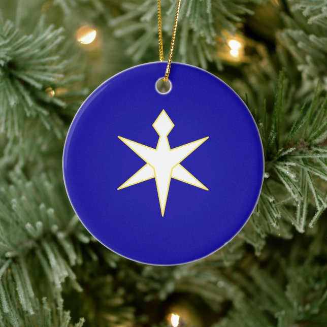 Flag of Chiba Prefecture, Japan Ceramic Tree Decoration (Tree)