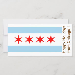 Flag of Chicago, Happy Holidays from U.S.A. Holiday Card
