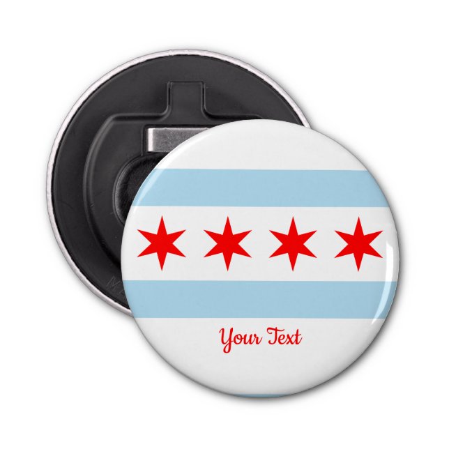 Flag of Chicago, Illinois Bottle Opener (Front)