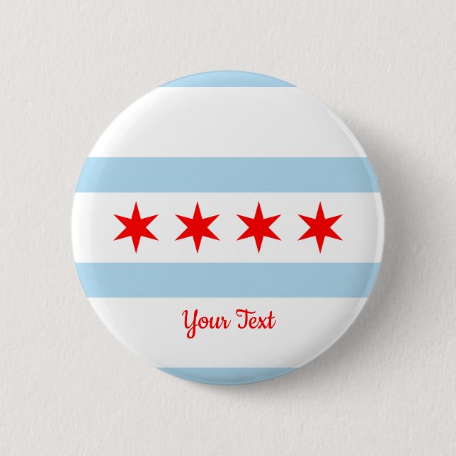 Flag of Chicago, Illinois Button (Front)