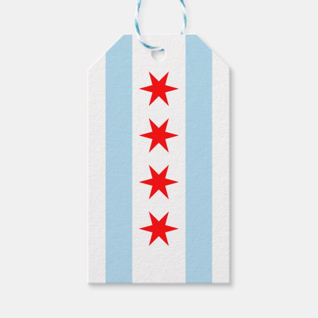 Flag of Chicago, Illinois Gift Tags (Front)