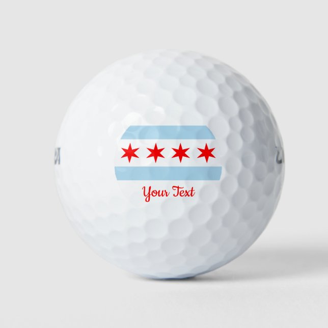 Flag of Chicago, Illinois  Golf Balls (Front)