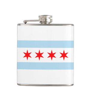 Flag of Chicago, Illinois Hip Flask