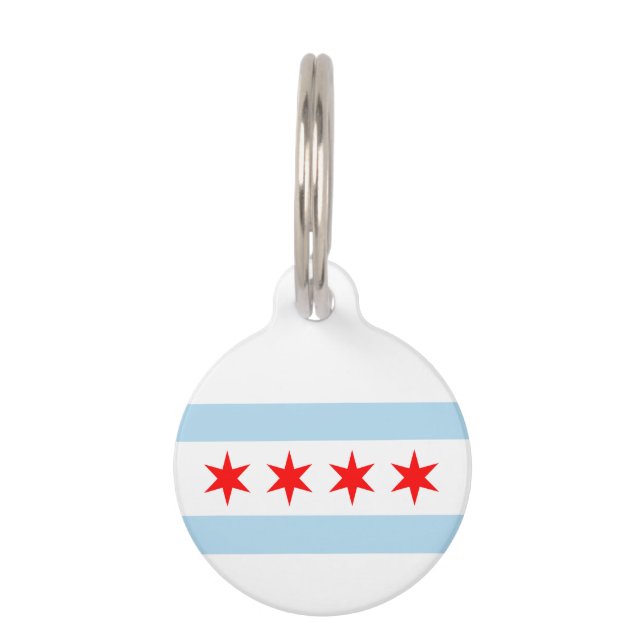 Flag of Chicago, Illinois Pet Tag (Front)