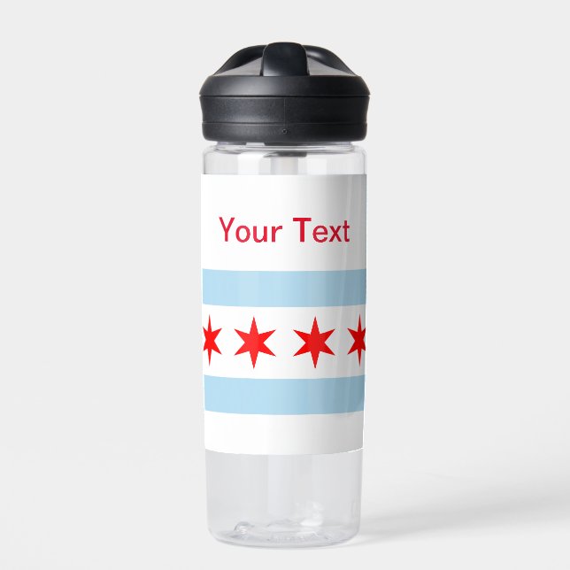 Flag of Chicago, Illinois  Water Bottle (Front)