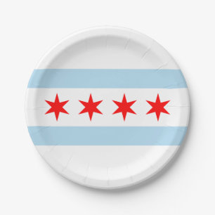Flag of Chicago  Paper Plate
