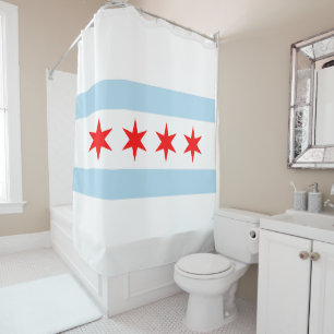 Flag of Chicago Shower Curtain