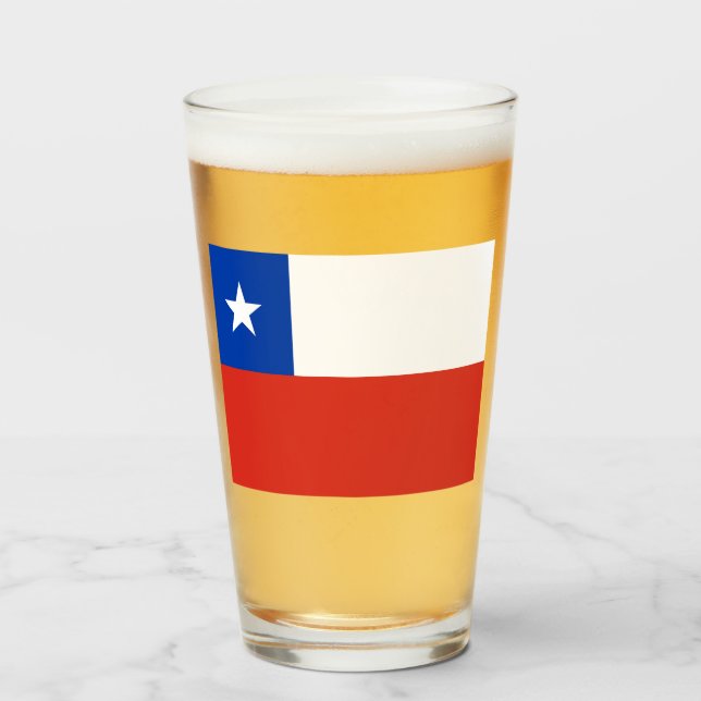 Flag of Chile Glass (Front Filled)
