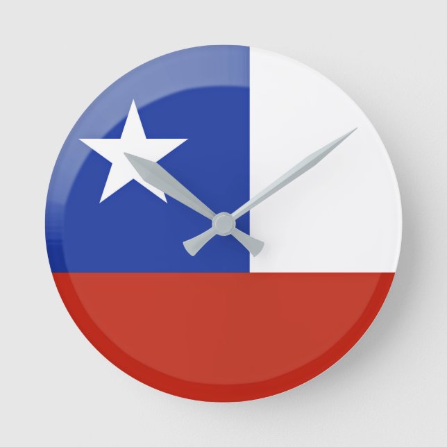 Flag of Chile Round Clock (Front)