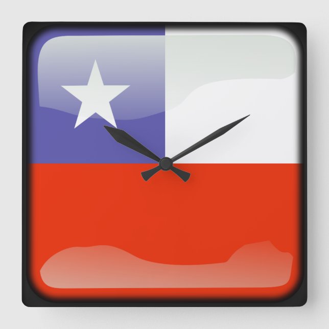 Flag of Chile Square Wall Clock (Front)