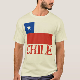 Flag of Chile with the Name Chile Tshirts, Buttons T-Shirt