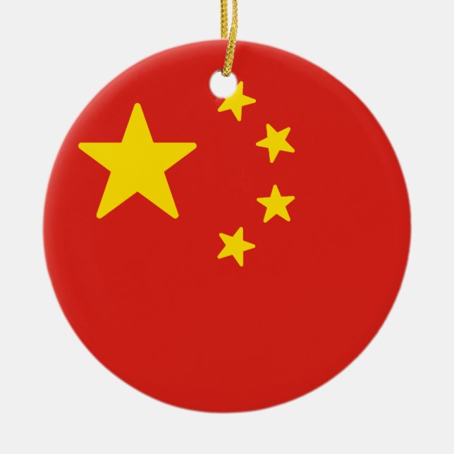 Flag of China Ceramic Tree Decoration (Front)