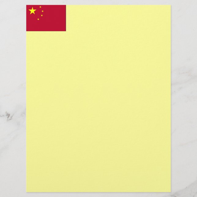 Flag of China Letterhead (Front)