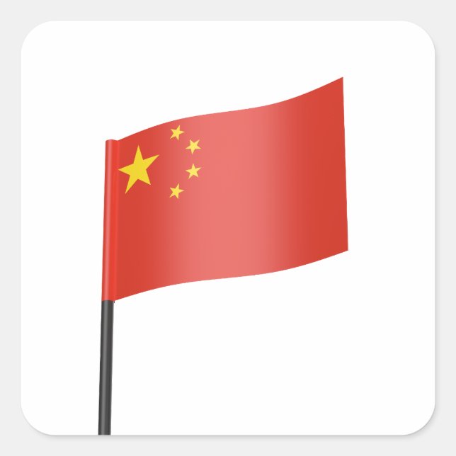 Flag of China Square Sticker (Front)