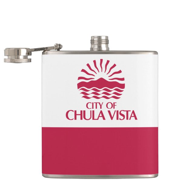 Flag of Chula Vista, California Hip Flask (Opened)