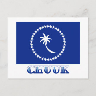 Flag of Chuuk, with name Postcard