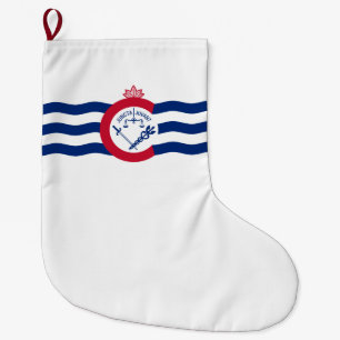Flag of Cincinnati (Ohio) Large Christmas Stocking