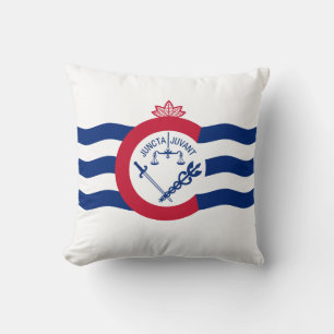 Flag of Cincinnati, Ohio Throw Pillow
